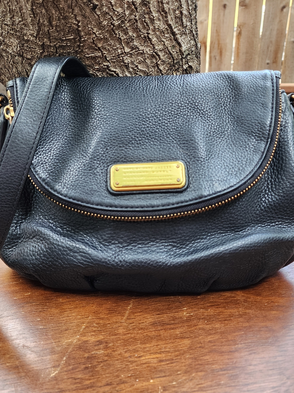 Marc by Marc Jacobs Classic Q Natasha Black Pebbled Leather Crossbody Bag